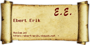 Ebert Erik névjegykártya